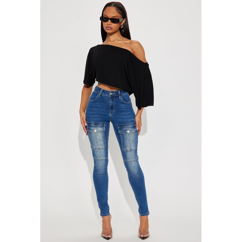 Put You On Cargo Skinny Jeans – Dark Wash