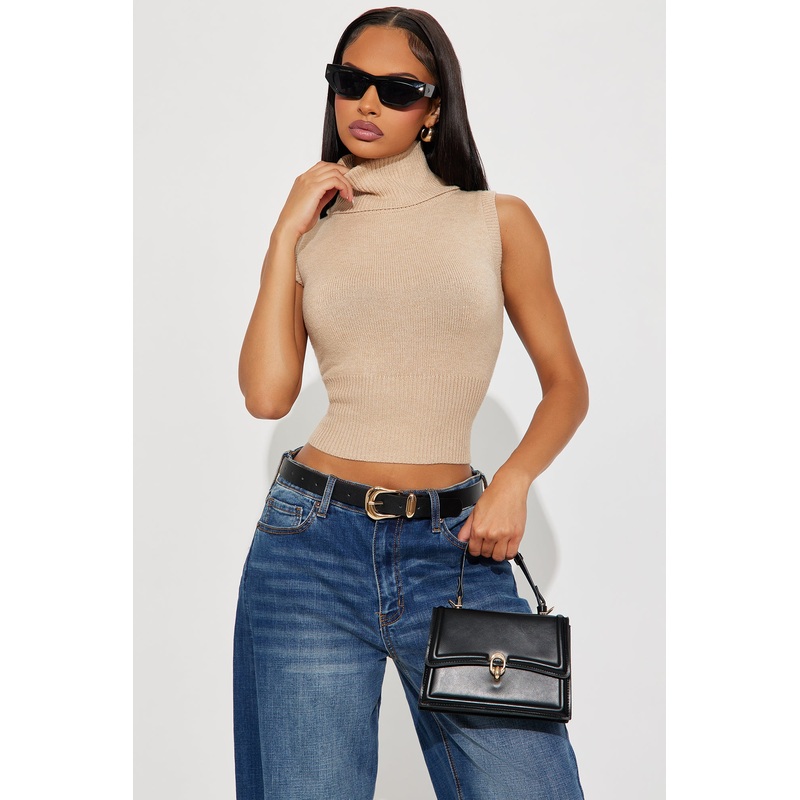 She’s Heartless Turtle Neck Sweater – Beige