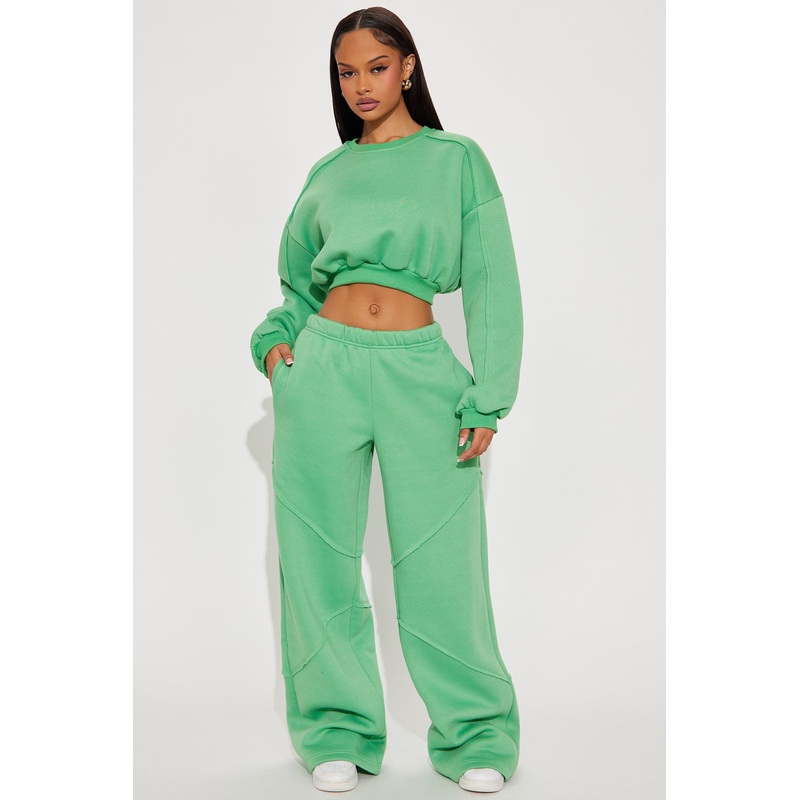 Unwind Time Fleece Pant Set – Green