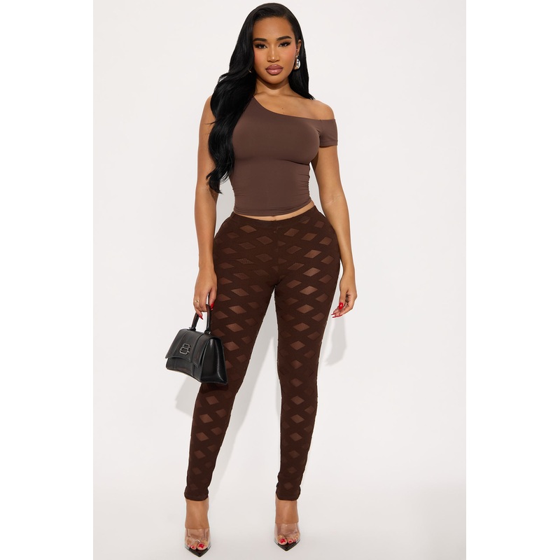 Azani Mid Rise Textured Legging – Chocolate