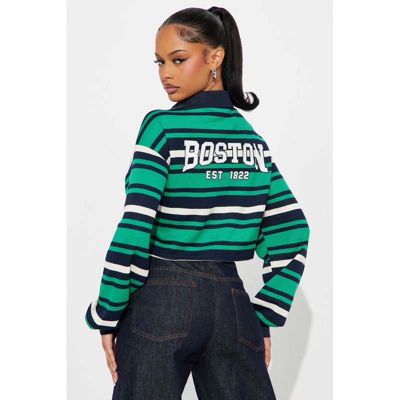 Boston 1822 Rugby Stripe Polo Top – Navy/combo