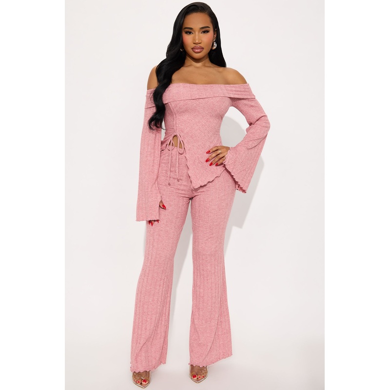 Kaia Off Shoulder Pant Set – Mauve
