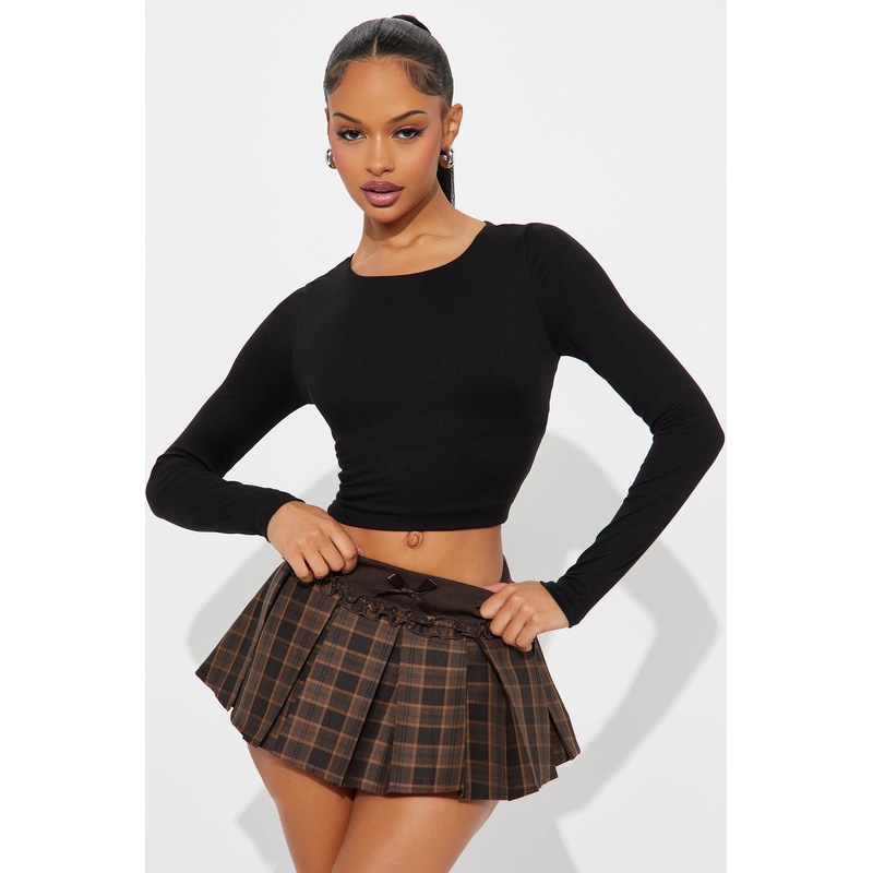 Leanne Double Lined Boat Neck Top – Black