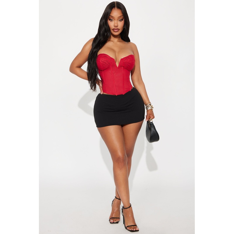 Mia Crepe Micro Mini Skort – Black