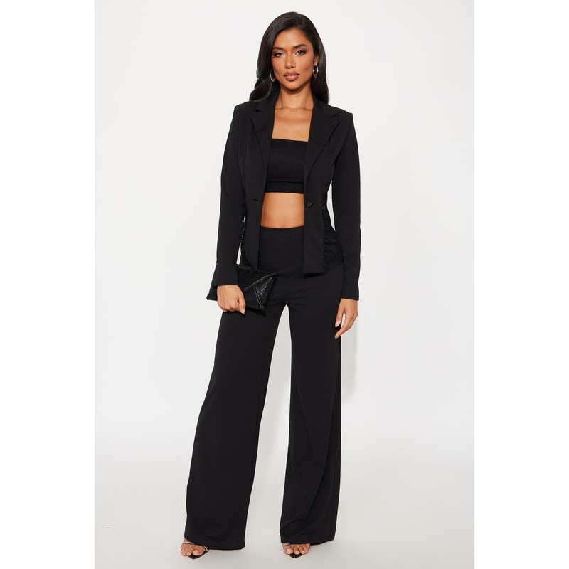 Midnight Meetings Blazer Pant Set – Black