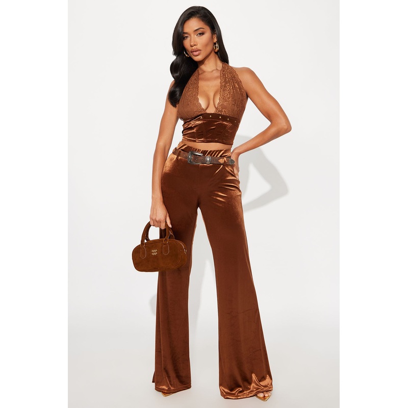 Strapped In Style 3 Piece Pant Set – Cognac