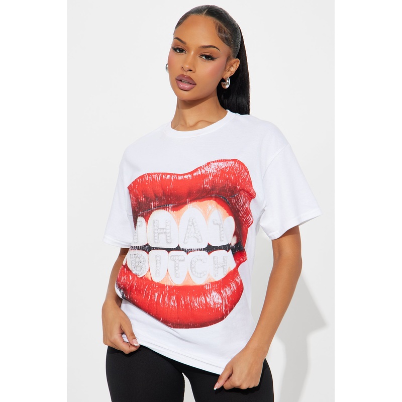 That Bitch Lips Tee – White