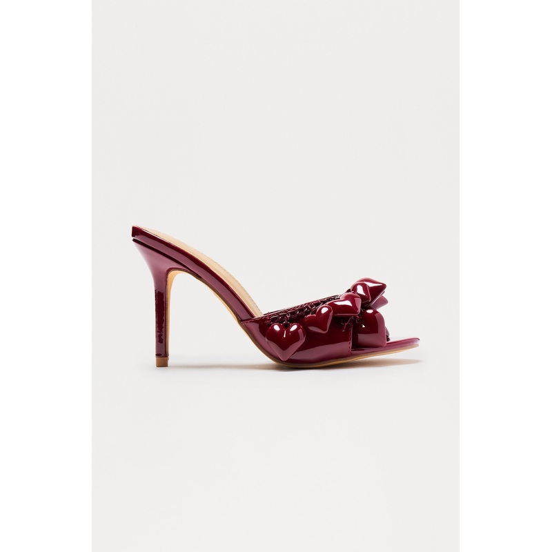 Baby Hearts Stiletto Heels – Burgundy