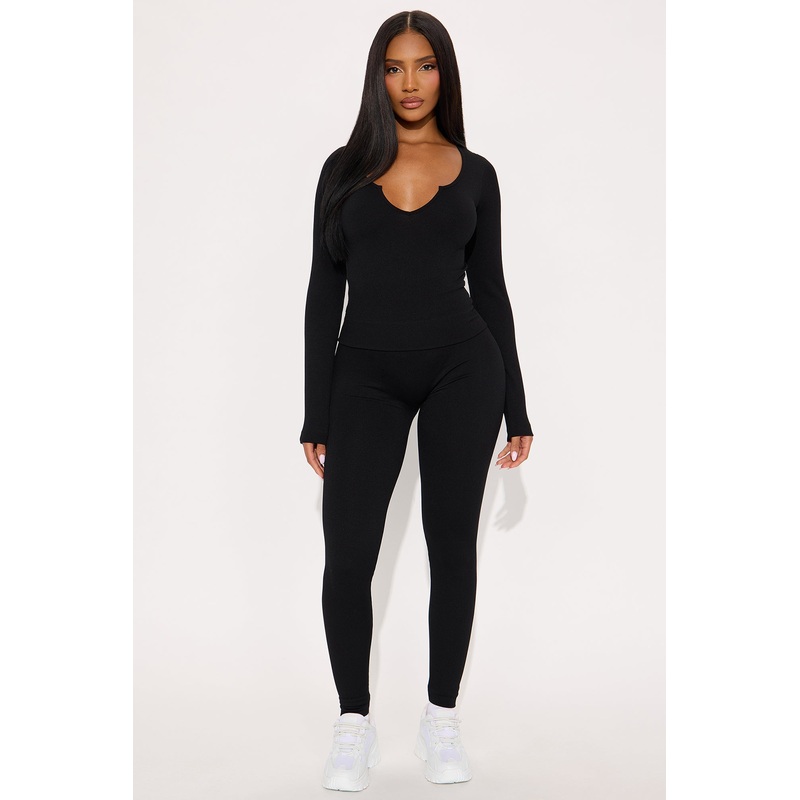 Mark My Words Seamless Legging Pant Set – Black