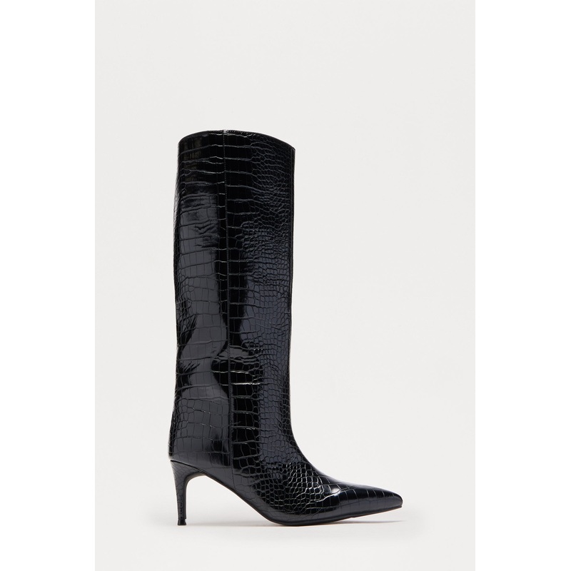 Nomade Stiletto Knee High Boots – Black/combo