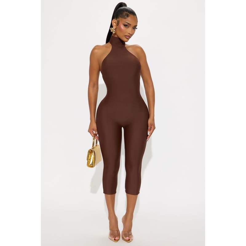 Veda Double Lined Jumpsuit – Chocolate