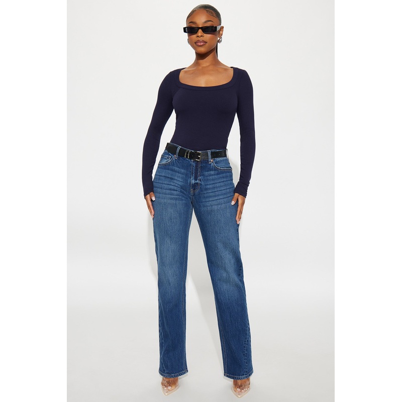 Deserved It Stretch Straight Leg Jeans – Dark Wash