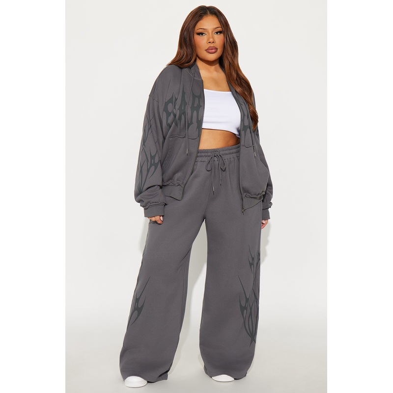 Fearless Heat Fleece Pant Set – Charcoal