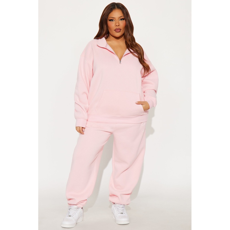 In The Moment Fleece Jogger Set – Pink
