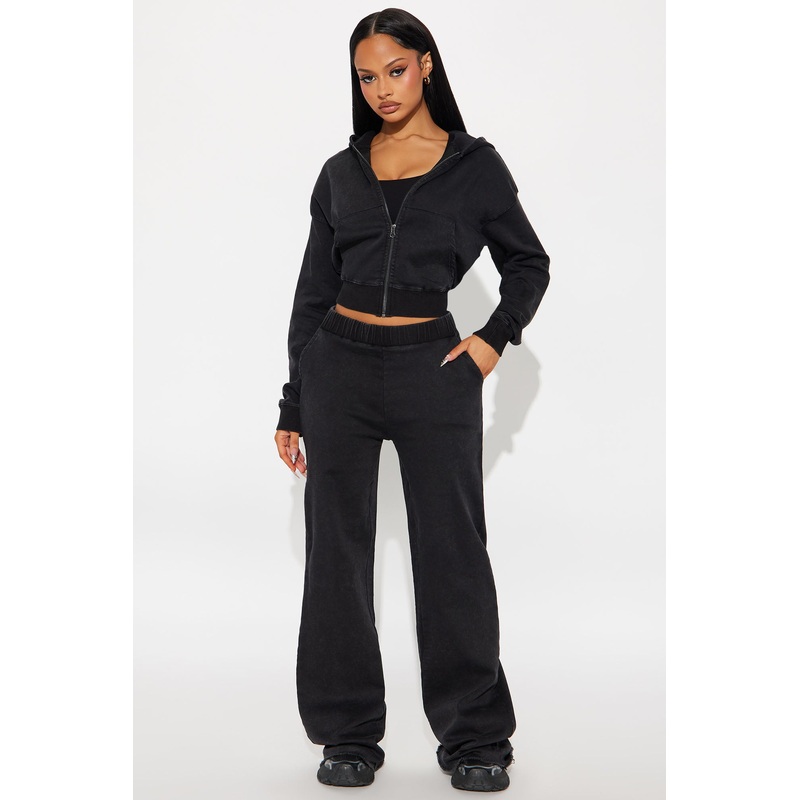 On The Move Washed Denim Pant Set – Black Wash