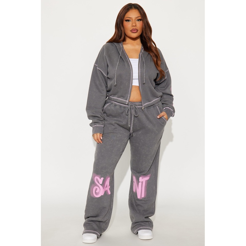 Saint Fleece Pant Set – Charcoal