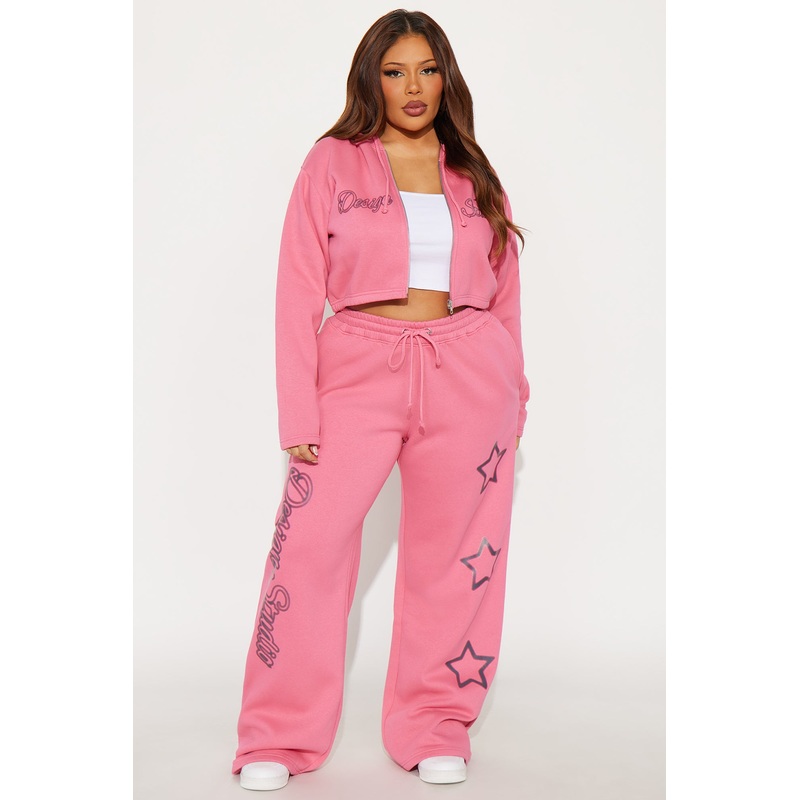 Star Design Studio Fleece Pant Set – Pink