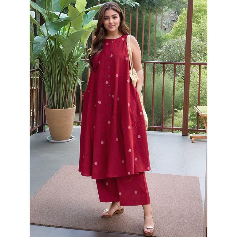 Aaghnya Women Geometric Printed Kurta with Palazzo