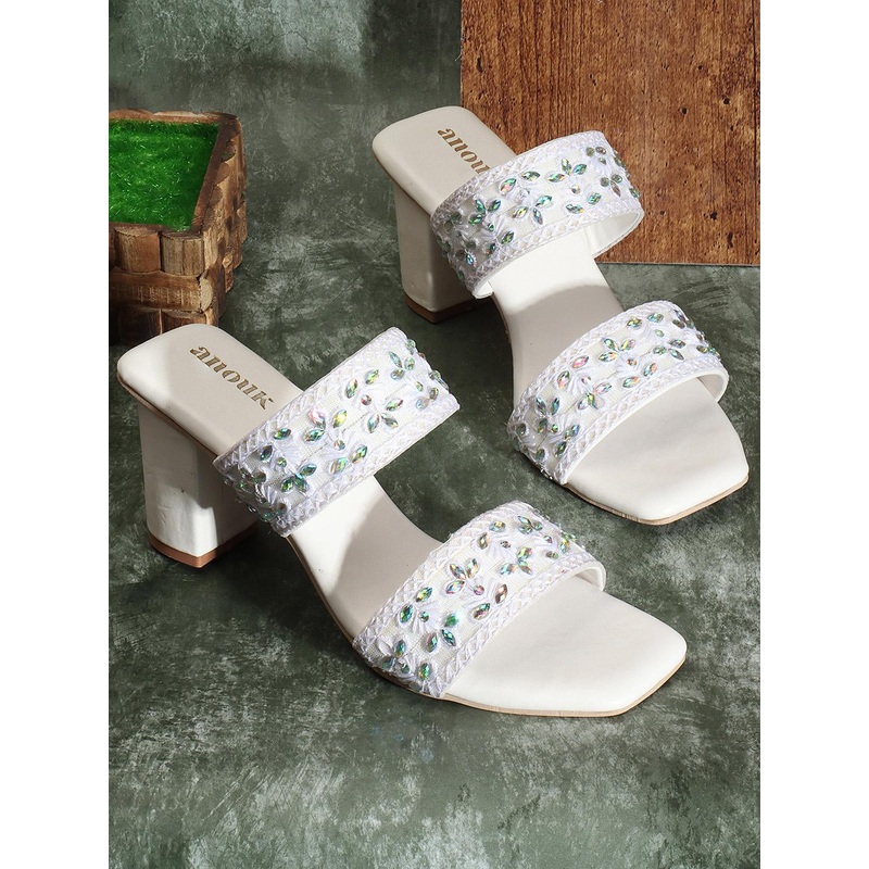 Anouk Ethnic Embellished Block Heels