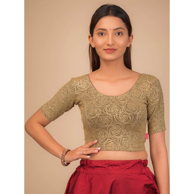 Bindigasm’s Advi Self Design Stretchable Saree Blouse