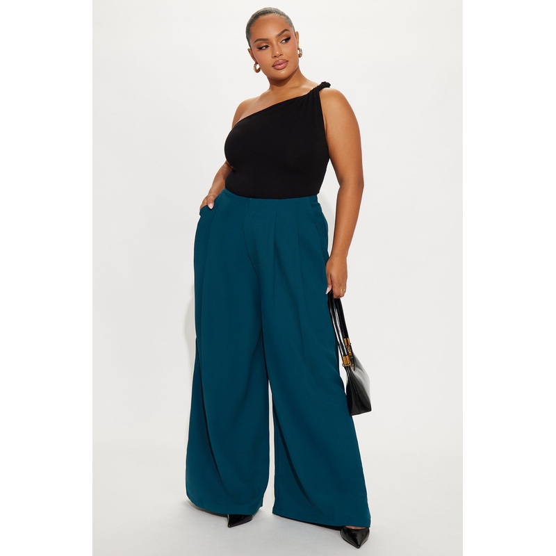 Blaire Wide Leg Trouser – Teal