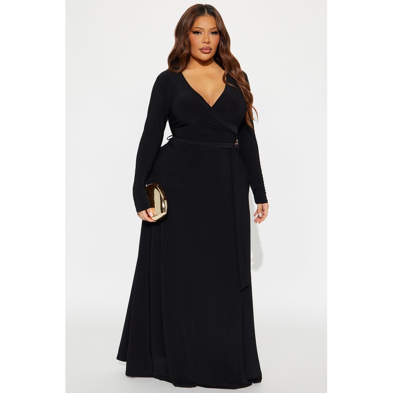 Blakely Belted Maxi Dress – Black