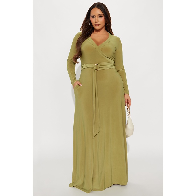 Blakely Belted Maxi Dress – Olive