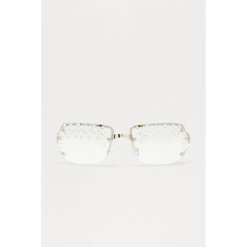 Dazzling Diva Rhinestone Detail Glasses – Clear
