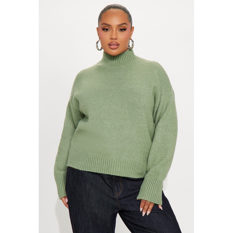 Jesse Mock Neck Sweater – Sage