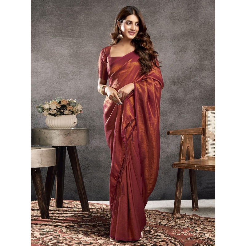 Satrani Woven Design Zari Kanjeevaram Saree