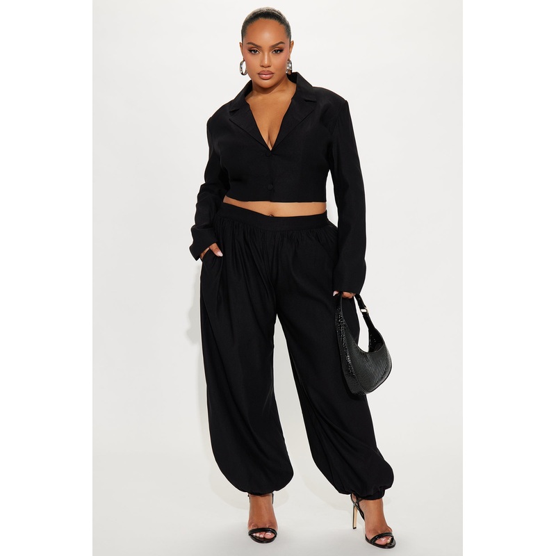 Shes In Charge Balloon Pant Set – Black