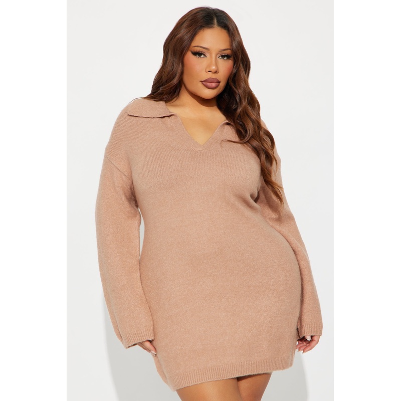 Tea Time Sweater Mini Dress – Mocha
