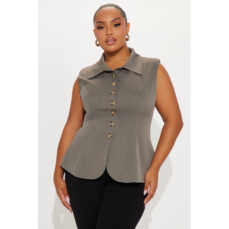 The Valentina Vest – Charcoal