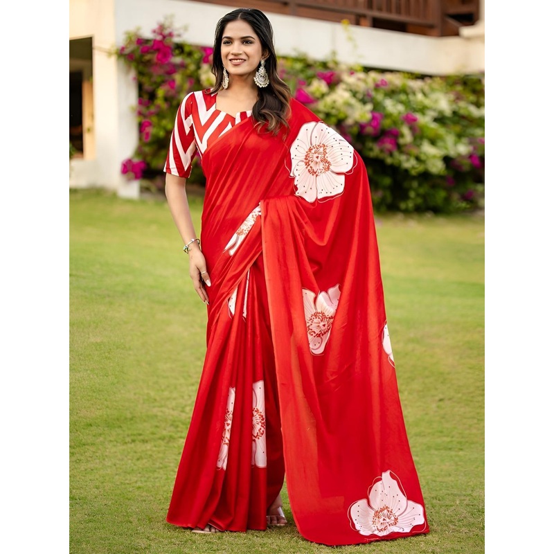 all about you Floral Printed Pure Cotton Saree