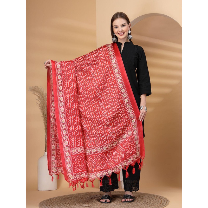 Clora Creation Bandhani Printed Patola Dupatta