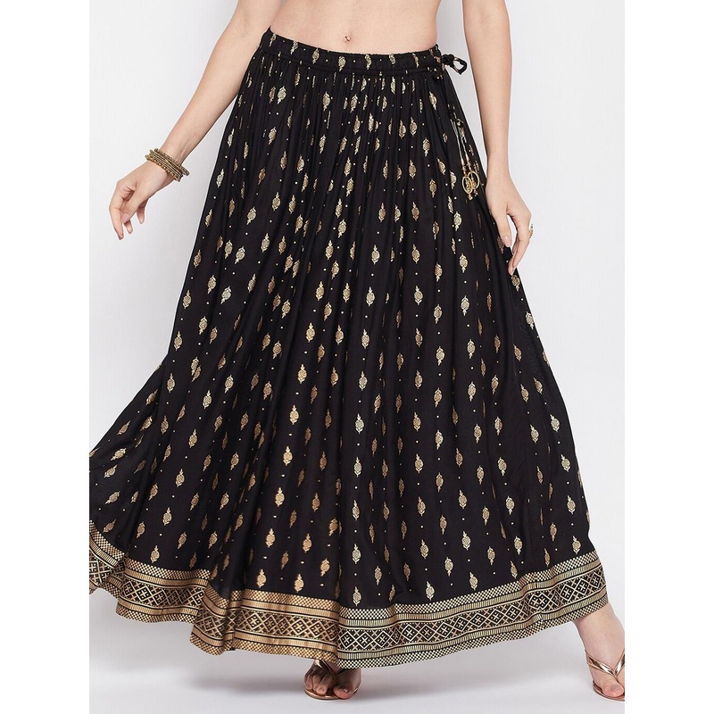 Clora Creation Ethnic Motifs Printed Flared Maxi Skirt