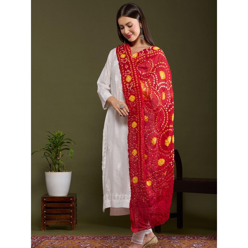 Dupatta Bazaar Bandhani Printed Cotton Dupatta
