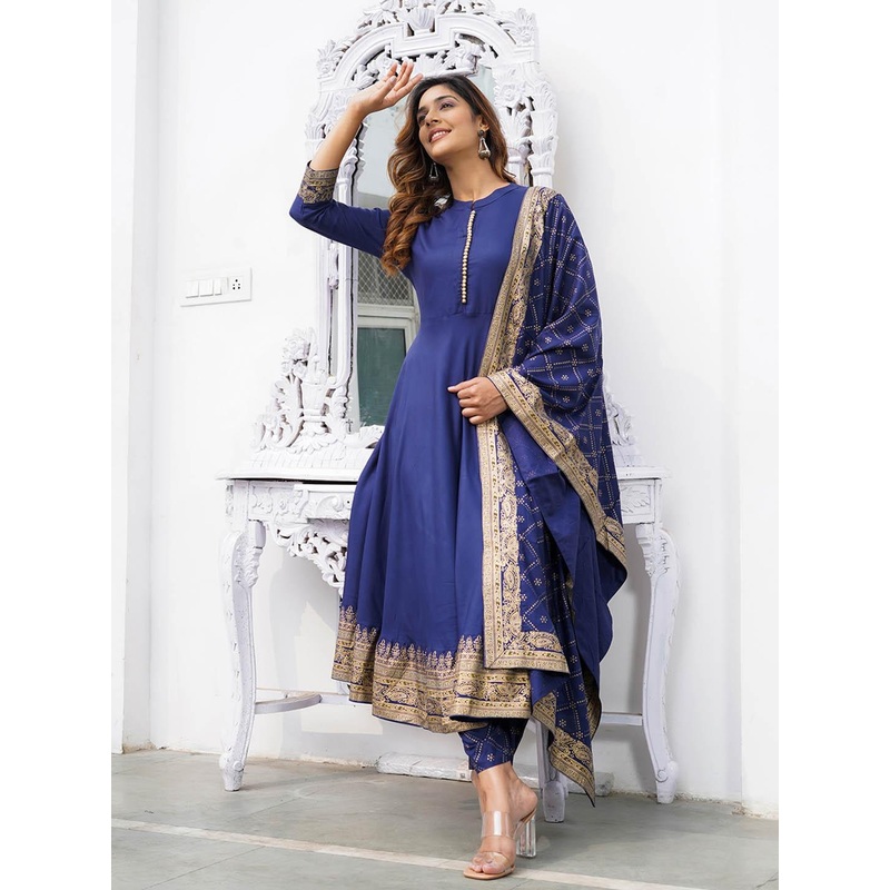 KALINI Women Floral Printed Regular Kurta with Palazzos & With Dupatta