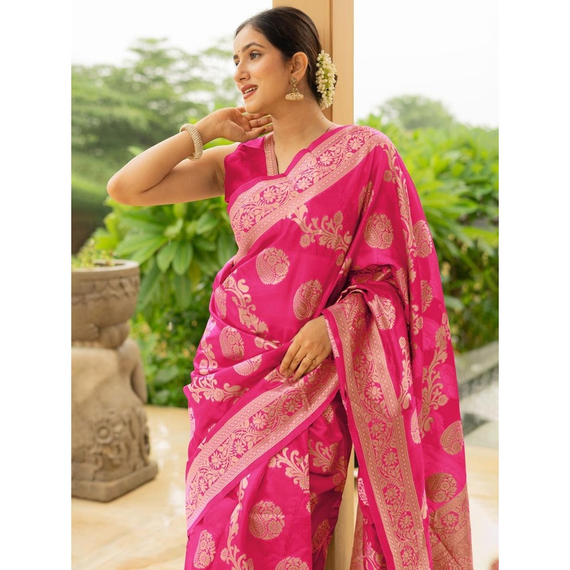 KALINI Woven Design Zari Banarasi Saree