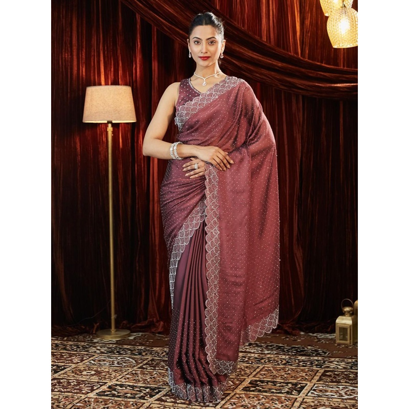 kasee Embellished Embroidered Silk Blend Saree