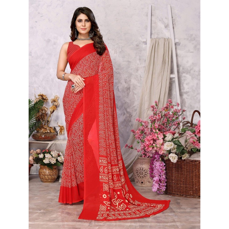 Lookmark Ethnic Motifs Printed Pure Georgette Saree