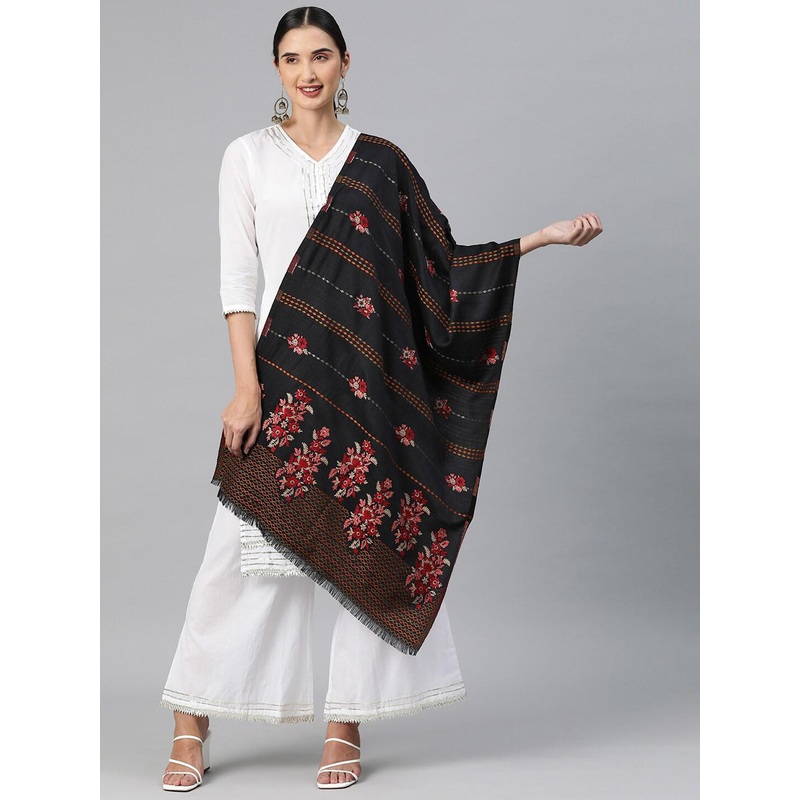 Sangria Woven Design Winter Pashmina Stole