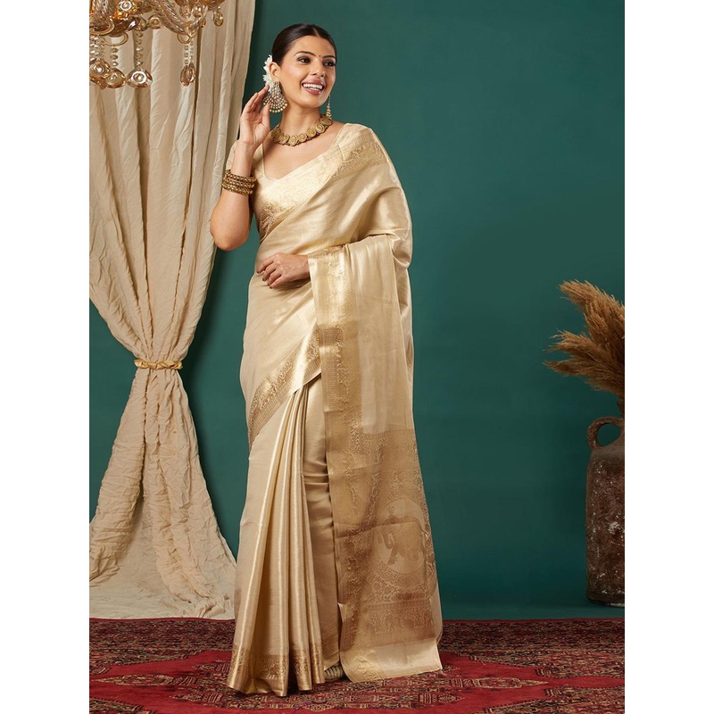 SILKWEAR Woven Design Zari Kanjeevaram Saree