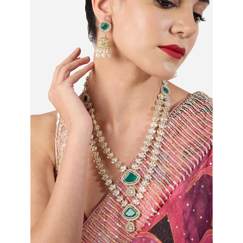 Zaveri Pearls Stone-Studded & Beaded Jewellery Set
