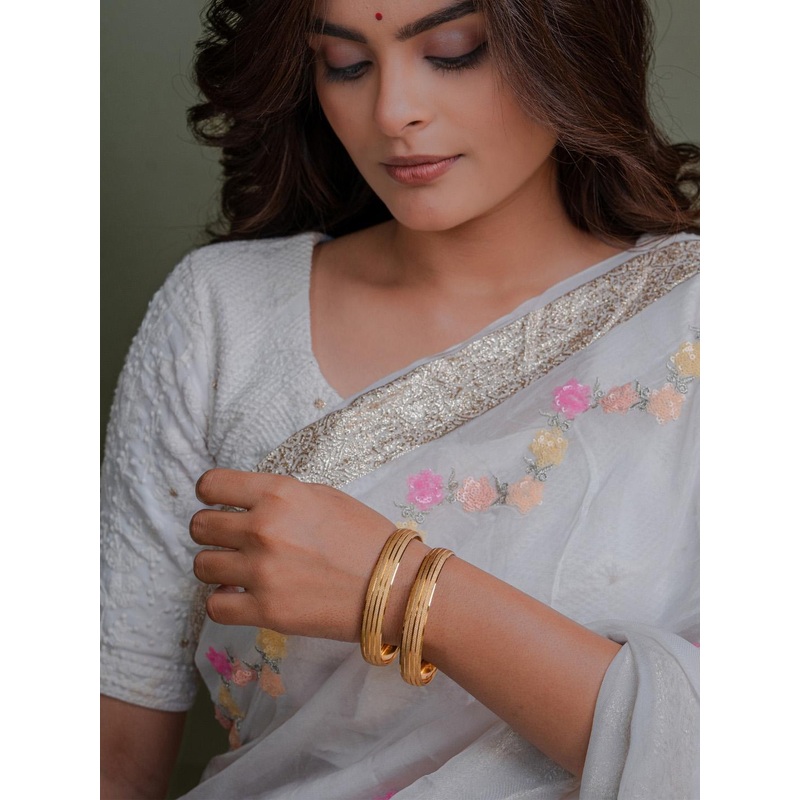 Zeraki Jewels Anamika Set Of 2 Gold-Plated Bangles