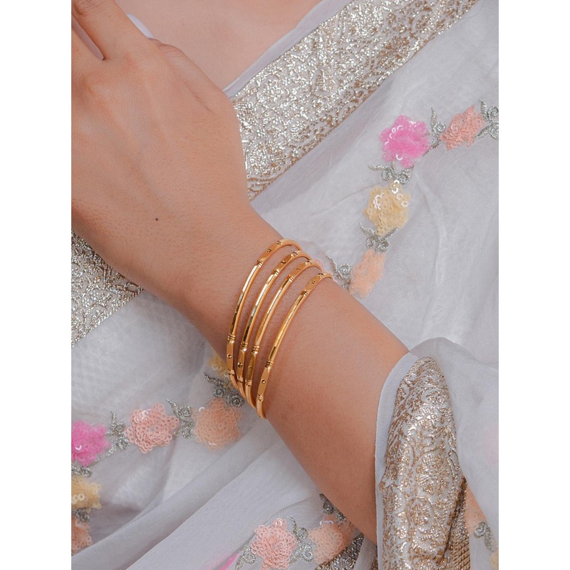 Zeraki Jewels Ishika Set Of 4 Gold-Plated Bangles