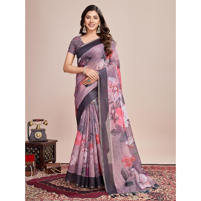 AMRUTKALA SAREES Ethnic Motifs Zari Saree With Blouse Piece