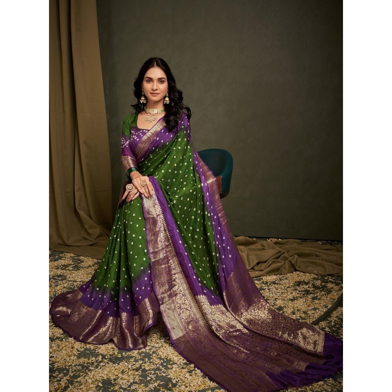 Bandhanivilla Bandhani Zari Bandhani Saree