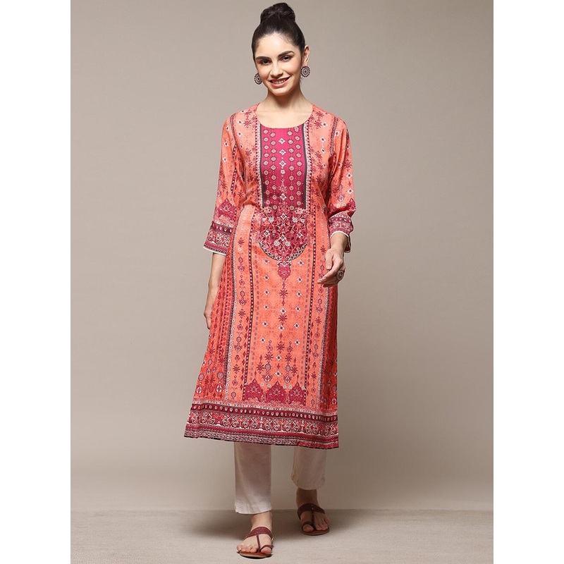 Biba Ethnic Motifs Printed Straight Kurta
