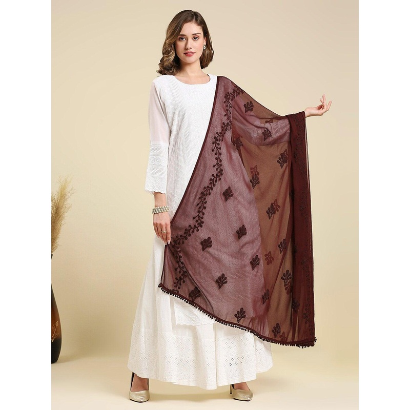 Dupatta Bazaar Embroidered Chiffon Dupatta